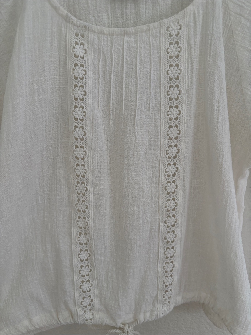 Nomad The Label Daisy Cotton Blouse Ivory Size 10 Lightweight Boho Beach - Picture 7 of 13